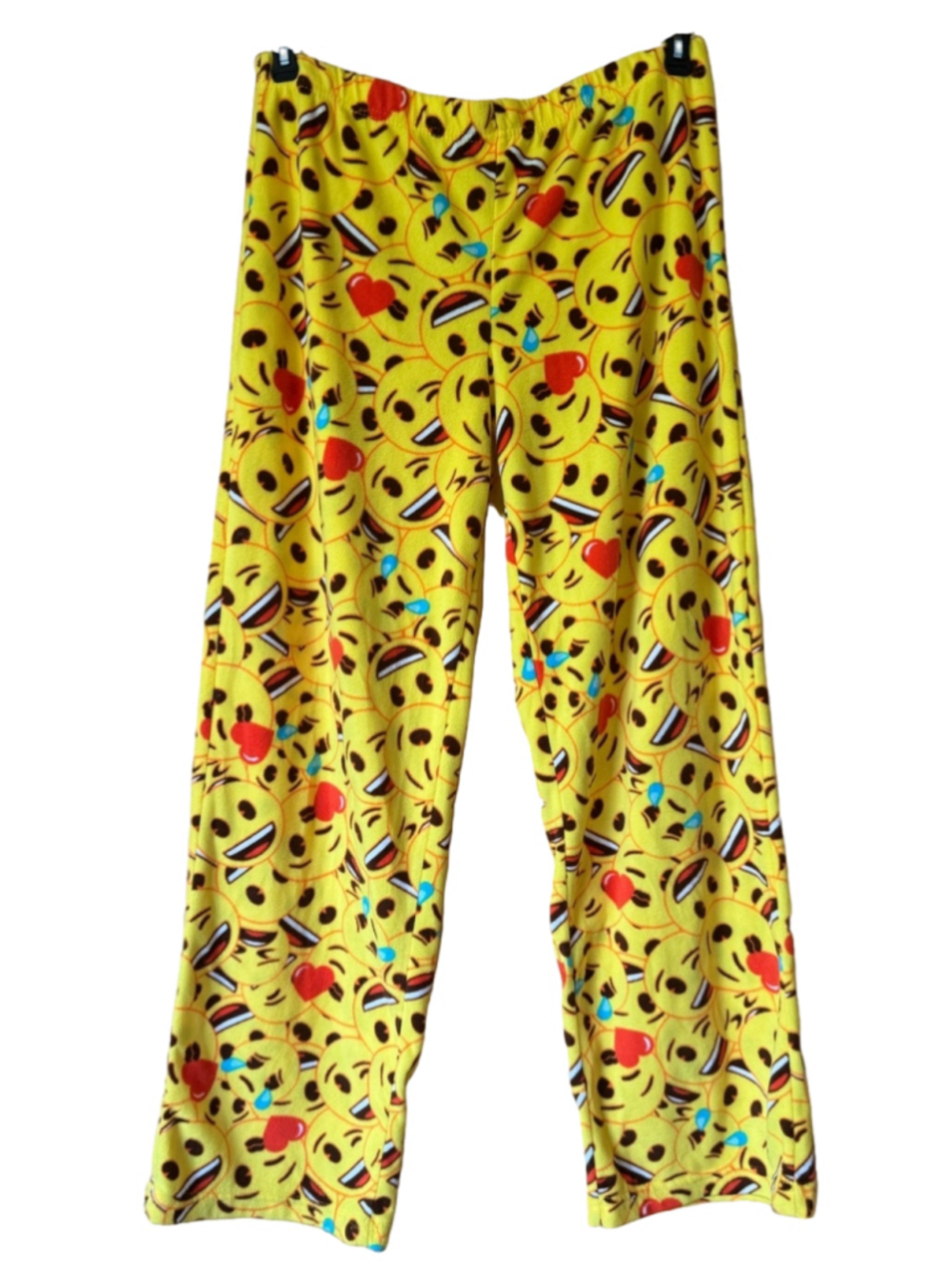 Iconic Cozy Yellow Emoji Fleece Pajama Pants size medium